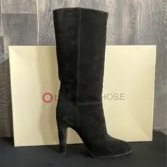 L'autre chose 美品 ロングブーツ スエード 黒 ロートルショーズ