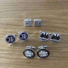 シルバー仕上げカフリンクス8個セット
