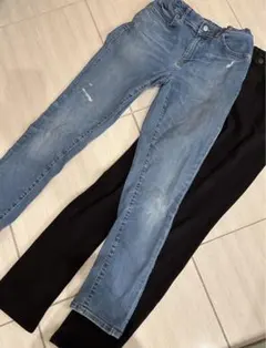 2点セット男の子スリムボトムGパンデニム黒