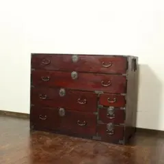 欅材 庄内箪笥 4段 丸金具 和箪笥 時代箪笥 古家具 和モダン - メルカリ