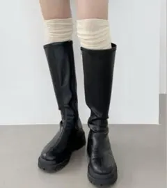 Heather インヒールストレッチロングブーツ　M 23.5 2025年最新】インヒールストレッチロングブーツの人気アイテム - メルカリ
