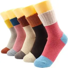 5足セット⭐靴下 厚手 分厚い 通気性 暖かい カジュアル カラフル