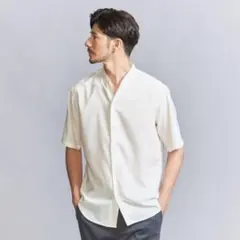 beauty＆やyouth ドレープ バンドカラー スキッパーシャツ