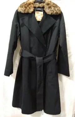 YOSHIEINABAファー付きダブルブレストコートライナー付