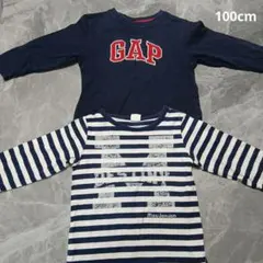 GAP ロゴ Tシャツ 100cm ネイビー　ボーダーセット
