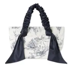 SNIDELHOME オーガニックキャンバストート 花柄 　small ネイビー