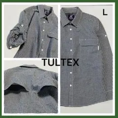美品 TULTEX ギンガムチェックシャツ L 超軽量 長袖 2way 吸水速乾