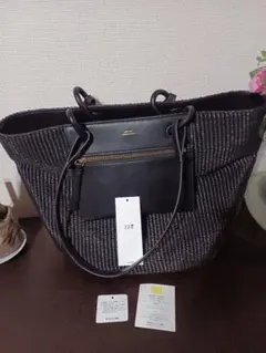 再値下げ！23区 かごトートバッグ黒色　2way　通勤通学バッグ美品　定価2万弱のサムネイル