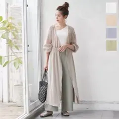 rili tokyo リネン混カーディガン 羽織り ロングカーディガンのサムネイル