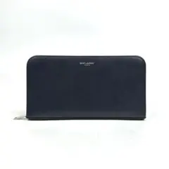 美品■サンローラン キャビアスキン 長財布 コンチネンタルウォレット ネイビー系