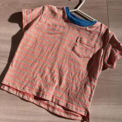 ストライプTシャツ オレンジと青