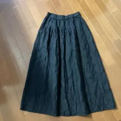 美品！パオデロPao deloリネン黒ロング（ブラック水玉模様）のサムネイル