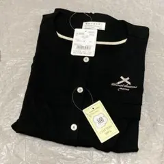 完売品】【新品】ナルエー パジャマ 半袖 8分丈 綿100% ブラック BK
