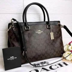 極美品☆COACHコーチ 2way トートバッグ レザー ブラウン ラージサイズ