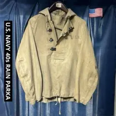 米軍実物 40s USN 初期フック N 2 デッキレインパーカー 大戦 希少のサムネイル