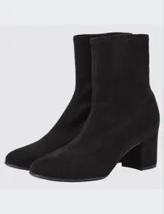 【〜3/15】ユニクロ　UNIQLO　ストレッチショートブーツ　黒　23.5cm