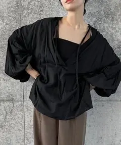 【select MOCA】ボリュームスリーブリネンスキッパーシャツ