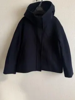 GU フード付き　ショートコート　L ネイビー