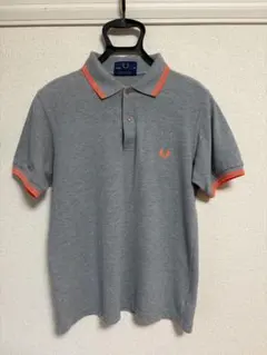 フレッドペリー ポロシャツ M12 サイズ38 グレー×オレンジ