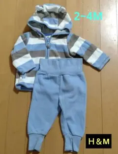 2~4М　H＆M　ベビー フリース パーカーとパンツ セット