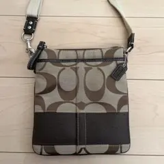 COACH コーチ　レザーxキャンバス ショルダーバッグ