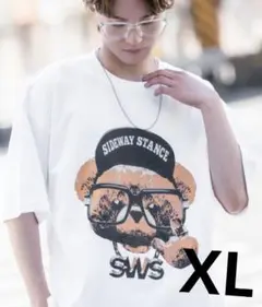 SIDEWAY STANCE グラフィック プリント Tシャツ ホワイト