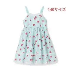 メゾピアノ新品新作タグ付きイチゴチェリードット柄　キャミワンピース140