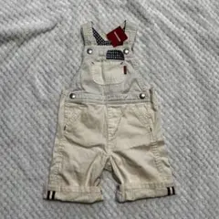 【新品タグ付】ミキハウス 90 ベージュ クリーム　オーバーオール　サロペット