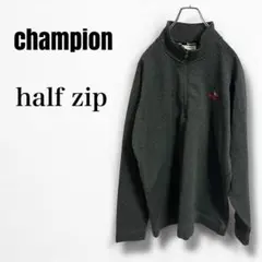 y012425 チャンピオン　ハーフジップフリース　プルオーバー　刺繍ロゴ　XL