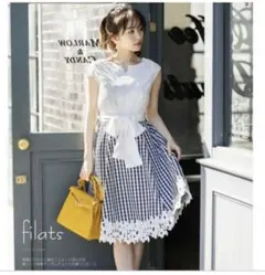 【美品】tocco closet ギンガムチェック ワンピース M 春夏 リボン