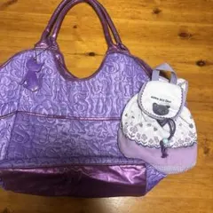 ANNA SUI ロゴ入りトートバッグとミニバッグセット