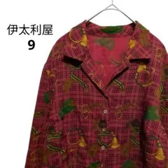 伊太利屋 イタリヤ ブラウス 楽器 総柄シャツ 9号 個性派のサムネイル