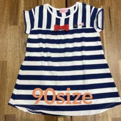 ミキハウス ワンピース ボーダー 90 リボン