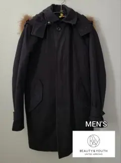 BEAUTY&YOUTH フードファー付き メンズコート