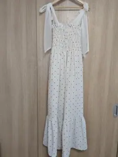 GRL　リボンショルダードット柄ティアードワンピース[fo2128]