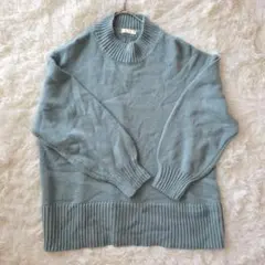 earth music&ecology ニット モックネック リブ ゆったり