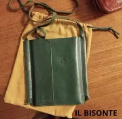 希少 イルビゾンテ ショルダーウォレット ロゴ型押し 本革 レザー