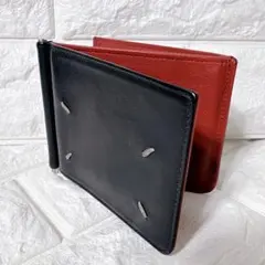 希少✨️マルジェラ 3つ折り マネークリップ 黒 赤 レザー カードケース