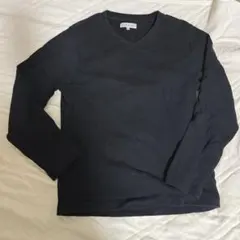 長袖 Vネック Tシャツ Mサイズ シンプル　黒ロンT