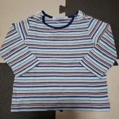 familiar ストライプ長袖Tシャツ 80