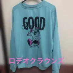 ロデオクラウンズ バックプリントトレーナースウェットグリーン