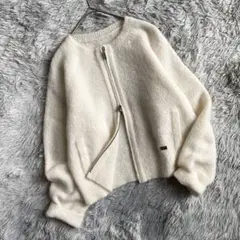 【極美品】フォクシー　ツイードボレロ　白　M フリンジ　セレモニー　式典 極美品】フォクシー ツイードボレロ 白 M フリンジ セレモニー