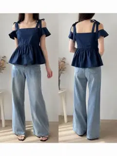 美品　SENSE OF PLACE オフショル ペプラム トップス【値下げ済み】のサムネイル
