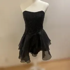 ブラック スパンコール パーティードレス