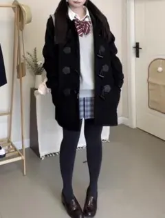 レディース コート コスプレ 学園　ダッフルコート フード付き