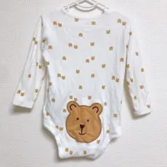 ベビーギャップ くま柄 ロンパース 長袖 ホワイト　6-12m くまけつのサムネイル