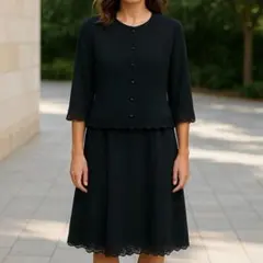 トウキョウソワール ワンピーススーツ レース裾付 ジャケット＆ワンピース 美品