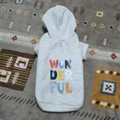 犬服 犬冬服 パーカー グレー WONDERFUL Mサイズのサムネイル
