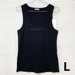 MONCLER モンクレール タンクトップ L ロゴ 刺繍 リブ レディース 黒のサムネイル