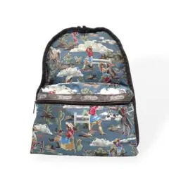 美品　LeSportsac レスポートサック　リュック　ナイロン　総柄　ブルーのサムネイル